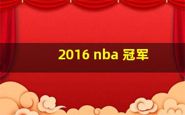 2016 nba 冠军